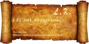 Löbel Krisztina névjegykártya